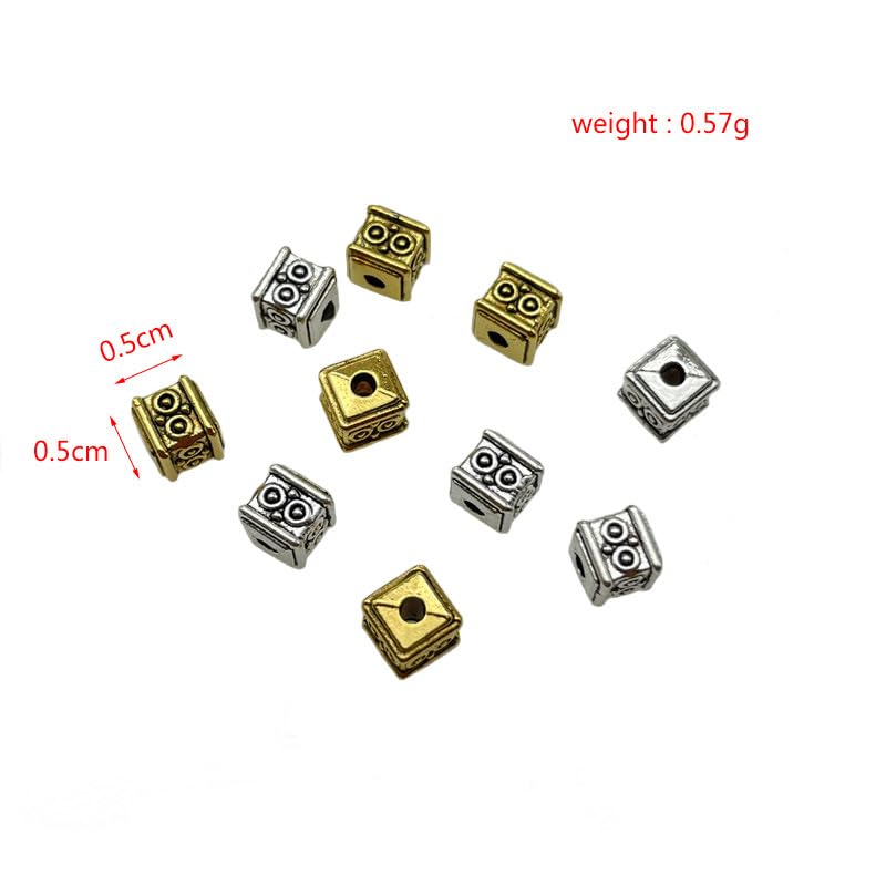 800 szt. 5 mm tybetański srebrny blok retro metalowe koraliki dystansowe zawieszki do produkcji biżuterii DIY bransoletka łańcuszek na szyję