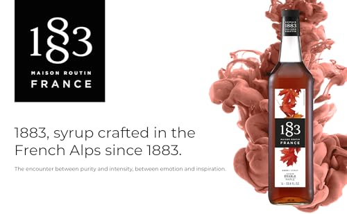 Image of 1883 Maple Syrup for Drinks, Made in France, 1 Liter Glass Bottle