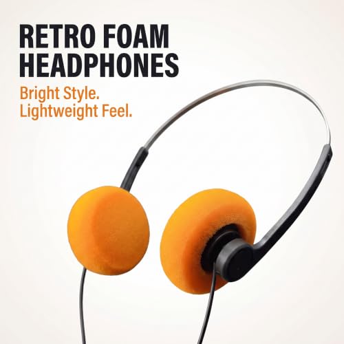 Image of Retro Over-Ear Headphone,Vintage Feelings Underwire Headphones,Retro Lightweight Earphones,Hi-Fi Stereo Earphone Headset,Headphone,for Most Mobile Phones Playback Pevices Headphones (Orange)