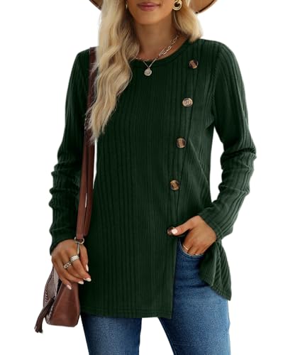 Image of XIEERDUO Long Sleeve Tops for Women Tunics Buttons Front Slit