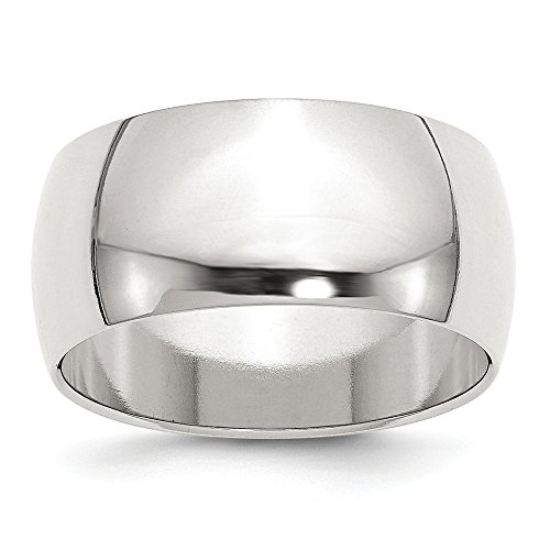 Solid 925 Sterling Silver 10mm Men's Plain Classic Dome Wedding Band Ring
