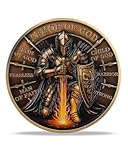 RYUKENLM Armor of God Knights Templar Challenge Coin Symbol of Strength & Faith Inspirational Medieval Crusader Coins -Deal Gift for History, Faith, & Warrior Enthusiasts