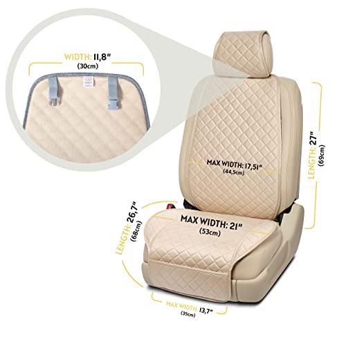 Ivicy Hyb Su Beige Car Seat Cover For All Seasons Soft & Breathable Front Premium Covers With Non-Slip Protector Universal Fits Most Automotive - 1 Unit #TOP6