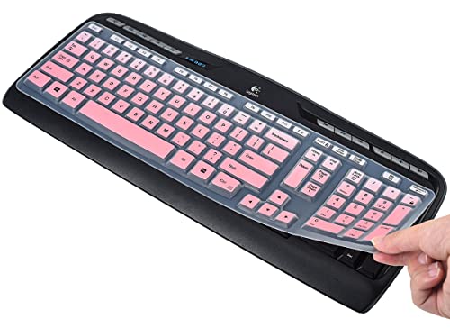 Casebuy Keyboard Cover Skin For Logitech Mk335 Wireless Keyboard, Logitech Mk320 K330 Wireless Desktop Keyboard Protector, Logitech Keyboard Cover Mk335 Mk320 K330, Ombre Pink #TOP5
