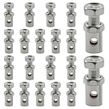 Zorveiio 20Pcs Universal Solderless Cable Nipples 6mm - Brake & Throttle Cable End Clamps for Motorcycle, Bicycle, Scooter, Car, Boat, Lawn Mower, Go Kart Repair Parts, Silver