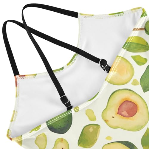 KLL Funny Avocado Girl 1-Piece Bathing Suit Summer Swimwear with Adjustable Straps Quick-Dry4