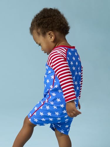 Image of RUGGEDBUTTS Baby /Toddler Boy Swimsuit, One Piece Zipper Rash Guard Sunsuit with UPF 50+ Sun Protection