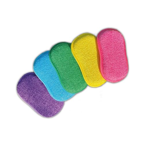 EPONGENIO - MYBO TV - Lot de 5 Éponges Double Faces Réutilisables - Lavables en Machine - Anti Rayure et Multi-Surfaces - Multicolores - 11 cm x 17 cm - Vu à la Télé
