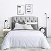 SUSYBAO 2 Pieces Duvet Cover Set 100% Natural Cotton Twin/Single Size Solid White Bedding Set with Zipper Ties 1 Duvet Cover 1 Pillow Sham Hotel Quality Ultra Soft Luxurious Breathable Comfortable