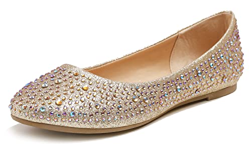 Women's Super Sparkle Bling Party Ballets Wedding Bridal Shiny Dress Flats Rhinestone