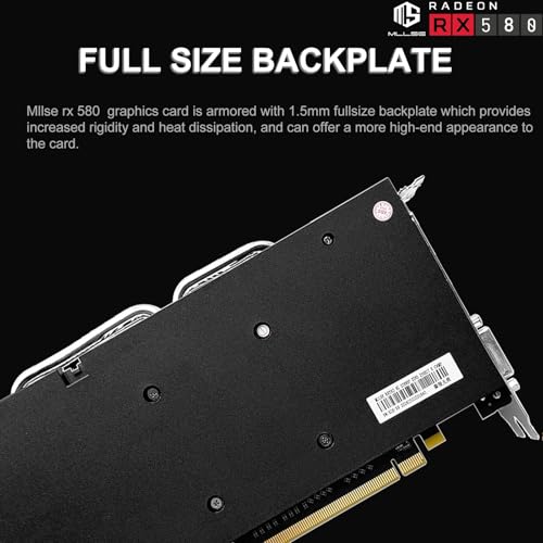 RX 580 8GB Graphics Card, 2048SP GDDR5 256 Bit GPU, PCIE 3.0 Gaming Video Card, Dual Fans Cooling, Gaming Card with HDMI/DP/DVI Ports, Desktop Graphics, GPU Video Card for Desktop Computer - Image 6