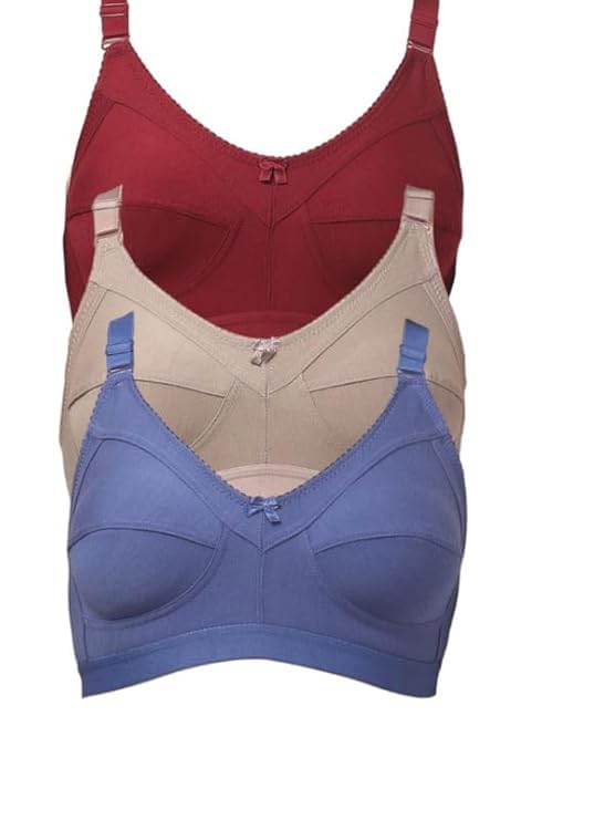 Women's Cotton Blend C-Cup Non-Padded Heavy Bust Full Coverage Non-Wired T-Shirt Everyday Bra Combo Pack of 3-picture-34