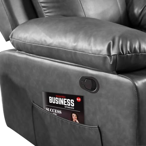 Image of LEZINO Rocking Revolving Recliner Chair for Living Room 3 Years Warranty (Rocking Revolving Manual Recliner, Grey)| Recliner with Rocking Revolving 360 | Textured Grey German Premium Upholstery