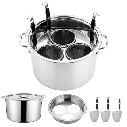 Casserole à pâtes avec passoire, batterie de cuisine en acier inoxydable – Ensemble d'insert pour cuiseur de pâtes, pour la maison, les familles...