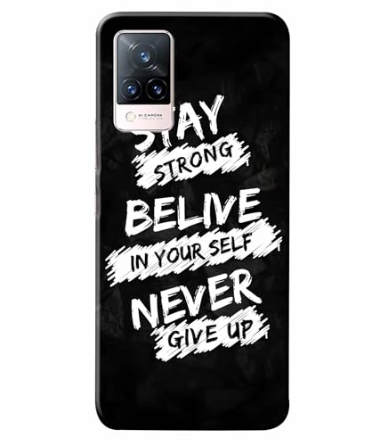 Image of Stay Strong Motivation Quotes Printed Hard Back Case Cover & Compatible for Vivo V21 5G (Multicolor) - D1810