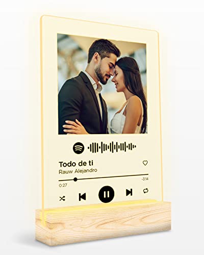 Panorama Plaque Spotify Personnalisé Led Noir 21x30 cm - Cadre Lumineux Personnalisable - Plaque Personnalisée - Veilleuse Spotify Personnalisé - Plaque Musique - Cadeau Photo Personnalisé