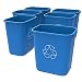 Storex Medium Recycling Basket, 15 x 10.5 x 15 Inches, Blue, Case of 6 (STX00714U06C)