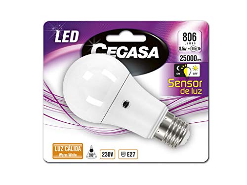 CEGASA LAMPARA LED ST 8.5W E27 806LM BL1 2700K SENSOR