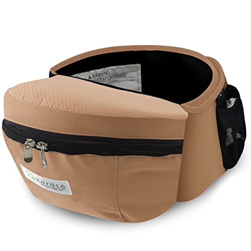(ケラッタ) HipGo ヒップシート 抱っこ紐 軽量たったの375g ウエストキャリー 滑り止め付 ウエストポーチ (ベージュ)
