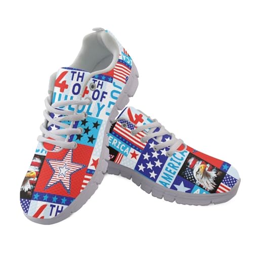 Image of GIFTPUZZ Mens Lace Up Athletic Trainers Running Sneakers Wedge Breathable Gym Lightweight Sports Tennis Shoes