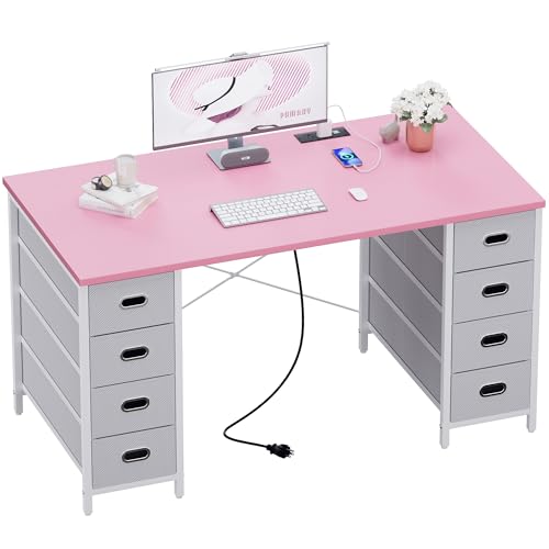 Pamray 47 Inch Computer Desk with 8 Fabric Drawers PC