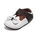 MK Matt Keely Rutschfeste Weiche Sohle Schuhe Baby Mädchen PU Leder Prinzessin Bowknot Krippe Schuhe Krabbelschuhe Babyschuhe Säugling Mokassins Erster Walker, Weiß 3-6 Monate