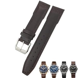 ORFKMF Koe Lederen Horlogeband 20mm 21mm 22mm Geschikt voor IWC Pilot Portfino Mark IW3270 Kalfsleer Horlogeband Gratis Gereedschap, 22mm rose clasp, agaat