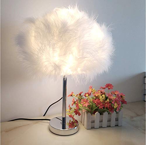 GUANSHAN Lampada da comodino in piuma Paralume da