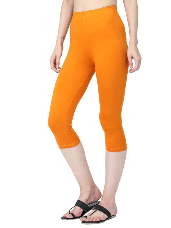 Image of Robinbosky Premium Stretchable Cotton Capri Legging for Women | Suitable for Formal wear & Casual wear | High-End Elastic Makes. The Leggings Squat Proof and Durable for Travel, Yoga, & Workout.