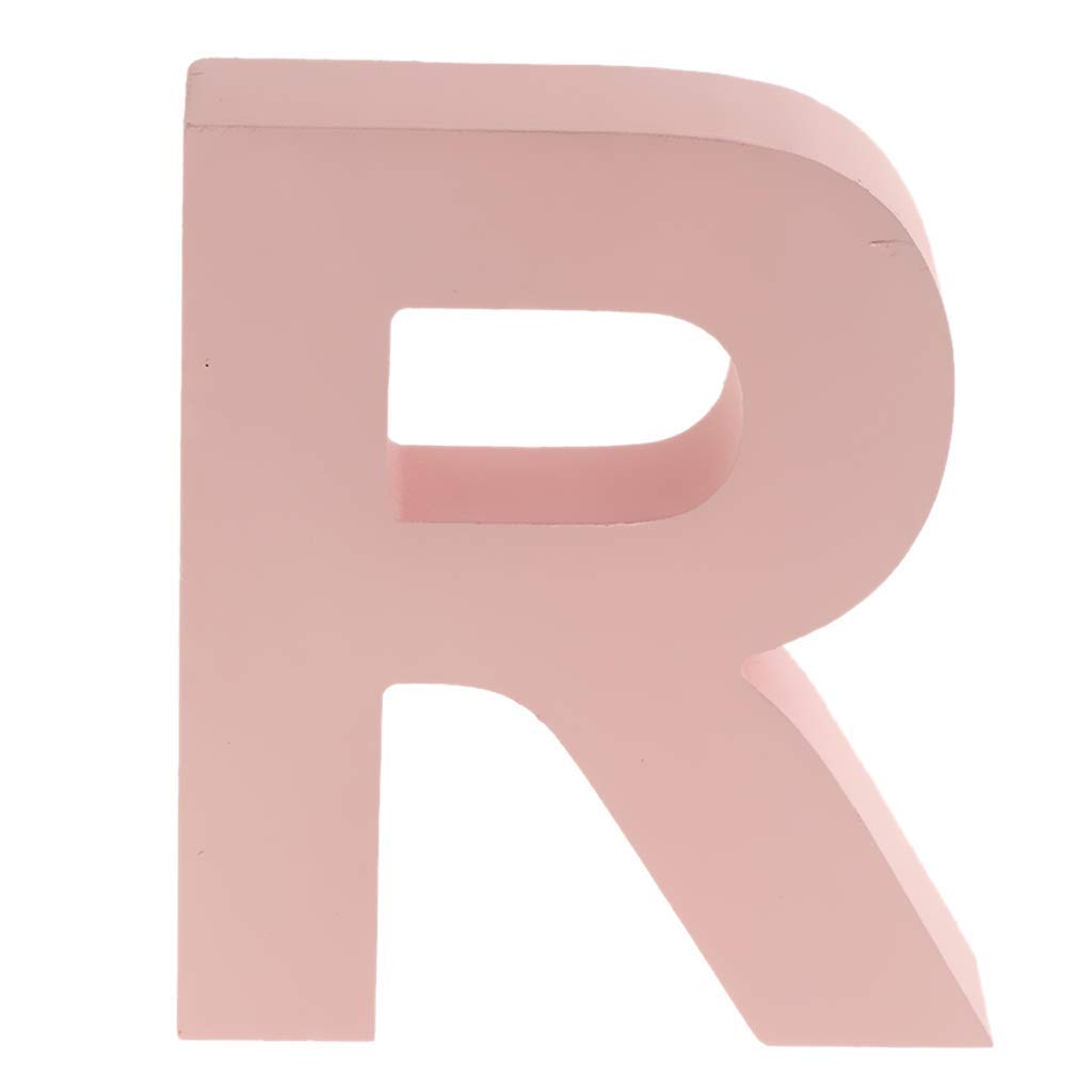 Unbekannt Wooden 26 Alphabet Letters Marquee Letters Wall Door Hanging Sign A-Z for Kids Room Nursery Room Decorations Pink (R)