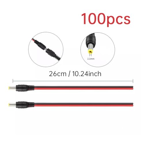 Cables de alimentación CC para cámaras de vigilancia de 12V y 5A con conector macho 18 AWG 6