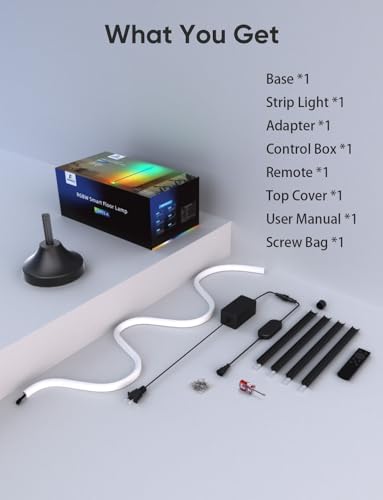 APPECK RGBW LED Floor Lamp with APP Control, Standing Lamp 1000lm
