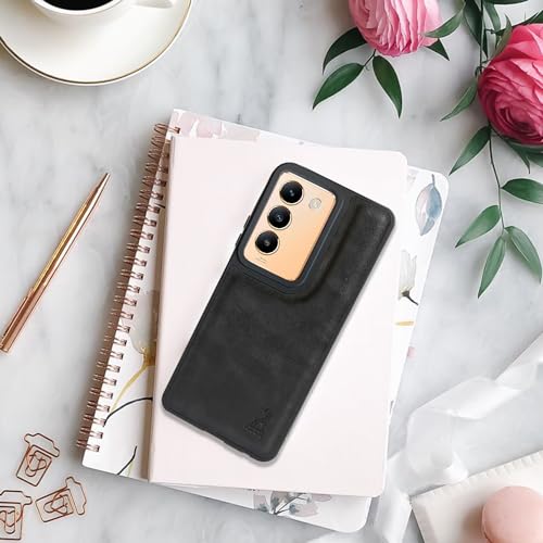 Image of AIBEX Shield Back Cover Case Compatible with Vivo T3 5G / Vivo Y200e 5G Back Cover | Flexible Vegan Leather | Full Camera Protection | Raised Edges | Super Soft-Touch | Bumper Case