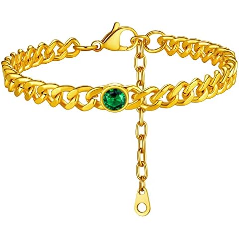 Emerald Birthstone Gold Anklet for Women Cover