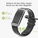 iSo Tech Fitness Tracker Ohne Display Damen Herren, Smart Band Smartwatch mit 24/7 Schlaf Herzfrequenz SpO2 Stress Überwachung, 35 Tage Akku, 170+ Sportmodi, IP68 Wasserdicht, Kein ABO (iOS/Android)