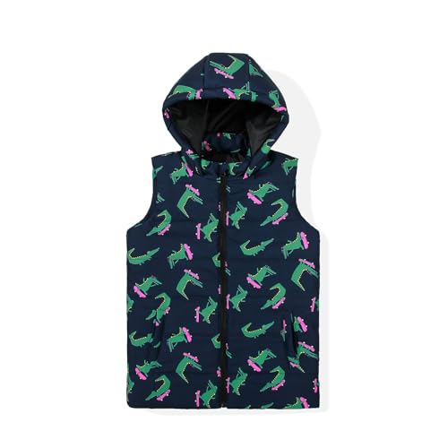 Image of SNOW DREAMS Boys Puffer Vest Hooded Quilted Outwear Sleeveless Jacket Lined Zipper Waistcoat