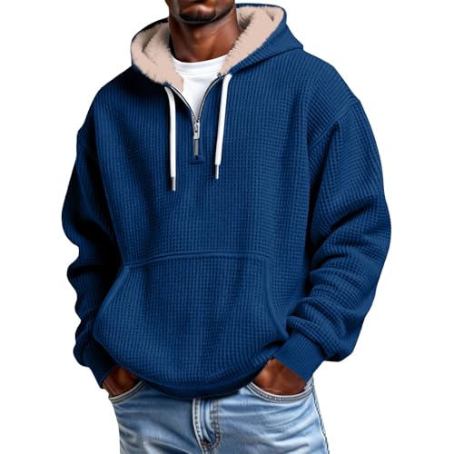 Sudadera de invierno hombre con forro polar térmico y botones