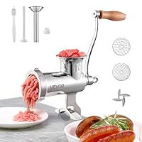 VEVOR Tritacarne Manuale per Impieghi Gravosi, Tritacarne in Acciaio Inossidabile 304 Diametro 8/8,3 cm, Uso per Macinazione di Verdure, Noci, Carne di Maiale, Manzo, Pollo, Pepe, Aglio, Arachidi, ecc
