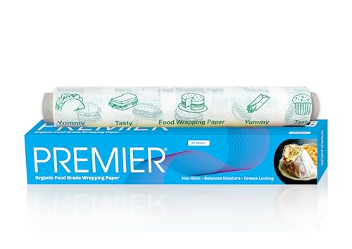 Premier Tissues Food Wrapping Paper - 20 Meters | Safe, Hygienic, and Greaseproof Food Grade Paper for Wrapping Sandwiches, Snacks, and Baked Goods | Ideal for Home, Cafes, and Restaurants
