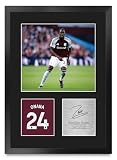 HWC Trading Amadou Onana Aston Villa Gifts Printed Signed Autograph Picture for Soccer Fans and Supporters - 16" x 12" Portrait Framed (ID-005535)