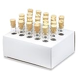 10x75mm Test Tubes with Cork Stoppers and Cardboard Rack, Borosilicate Glass, 3ml, Karter Scientific...