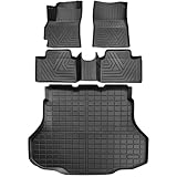 Floor Mats & Cargo Liner Set Fit for 2021-2026 Hyundai Elantra & Elantra N (Not for Hybrird) All Weather Protection TPE Anti-Slip Automotive Full Set Custom Car Mats Hyundai Elantra Accessories,Black