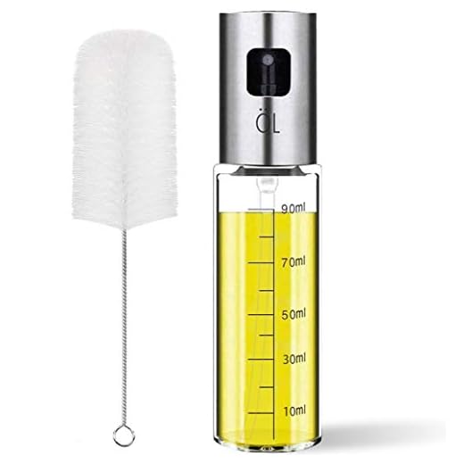 Olive Oil Sprayer Misters Bottle: 3.4-Ounce Oil Dispenser Bottle for Air Fryer Cooking BBQ Making Salad - 1 Pack