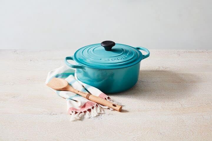 ル・クルーゼ (LE CREUSET) 24cm ココット・ロンド カリビアンブルー