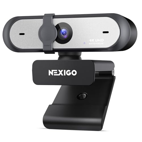 NexiGo N660P Pro 4K Webcam with Distortion-Free Lens, 1080p 60 fps Autofocus USB Streaming Camera,...