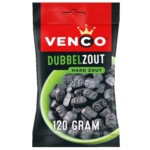 Venco Dutch Licorice Double Salt Bag 120g / Dubbelzout Hard Zout