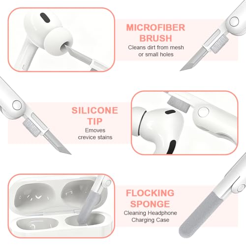 Image of ZORBES Compatible with AirPods Pro 3 Silicone Case, Pink Floral, Carabiner | Anti-Slip Grip, Anti-Scratch Protection, Silicone Shell, Carabiner Clip, Cleaning Tool, Charging Access