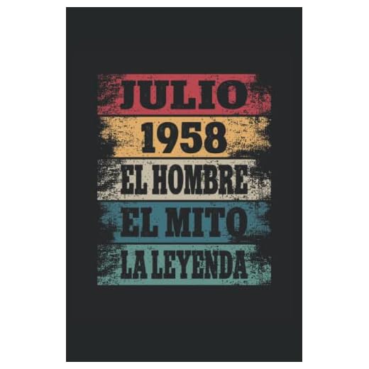 Julio 1958 - El Hombre - El Mito - La Leyenda: Regalos Originales para Hombre Papá Abuelo Hermano - Diario, Cuaderno De Notas, Apuntes O Agenda