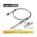 WRNT-187 K Type Thermocouple, Threaded Probe, Metal Shielded Cable, Stainless Steel, High Temperature Industrial Sensor(5-150mm-3m)