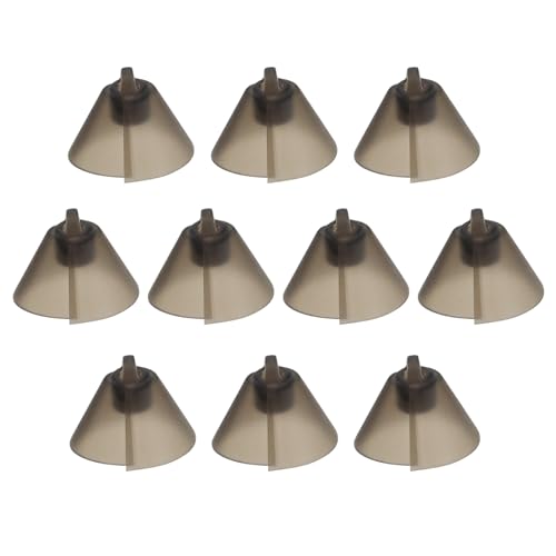 Micro Traders 10pcs Hearing Aid Domes Soft Silicone Receiver Tulip Domes Audiphone Ear Tips Replacements Earbud Audiphone Invisible Tip Domes Transparent Black